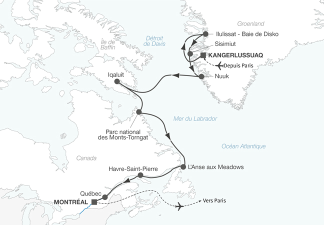 Croisière expédition du Groenland au Québec